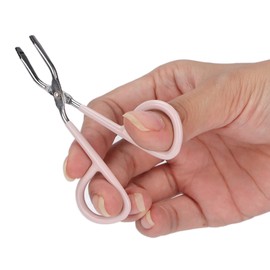 Y0309 Precision Eyebrow Tweezers, Stainless Steel Hair Removal Tool with Grinding Handle for Eyebrow Hair and Beard Grooming