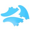 3Pcs Surfboard Fins Nylon Plastic Blue Thruster Fin Surfing Board