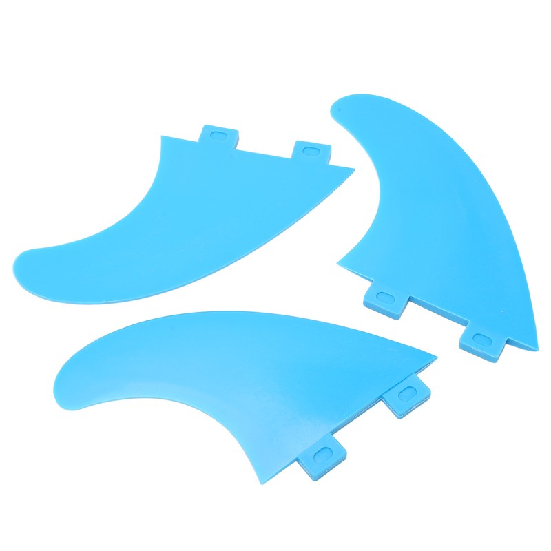 3Pcs Surfboard Fins Nylon Plastic Blue Thruster Fin Surfing Board