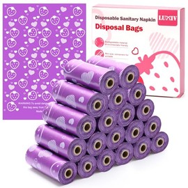 Luxiv- Bolsas desechables para toallas sanitarias 300P, rollos de bolsas desechables para productos de higiene personal como pañales, tampones y compresas. Bolsas para desechar productos de higiene fe