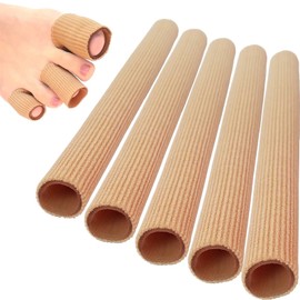 5 Stück Silikon Zehenschutz, Gel Zehenkappen, Toe Cushion Tube Schlauchbandage Soft Gel Fingerschutz Pad für Corns Remover, Callus Kissen, Bunion Behandlung, Schwielen 15x1,5cm