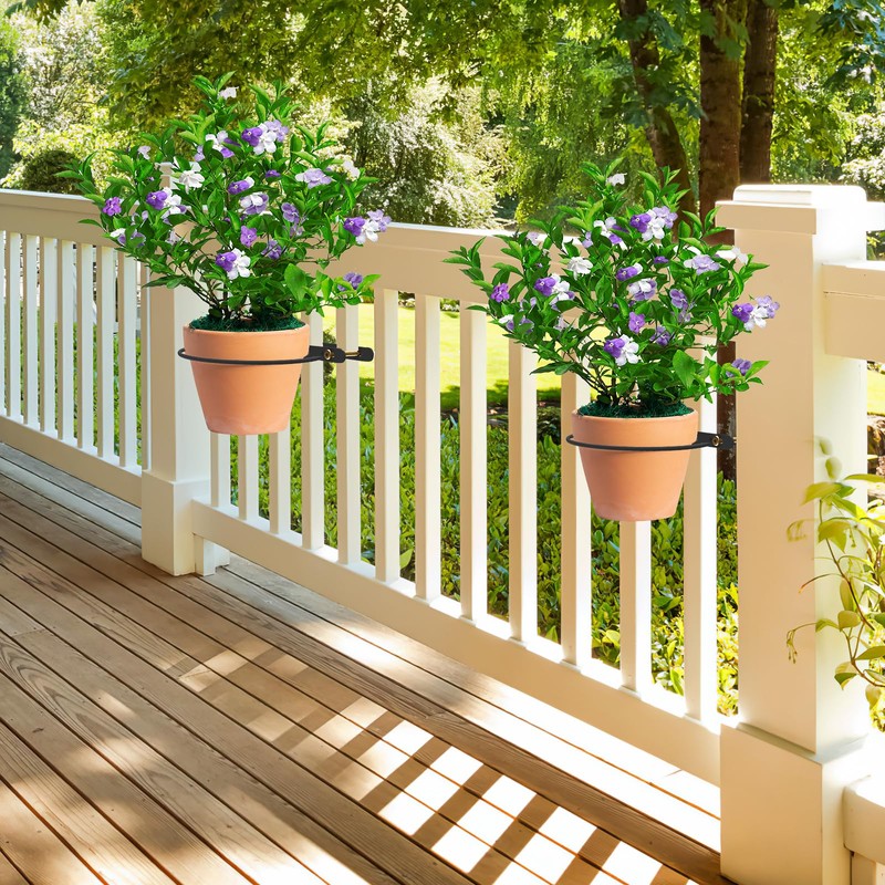 Vercome Hanging Flower Pots Holder-Deck Railing Plant Container Holder for
