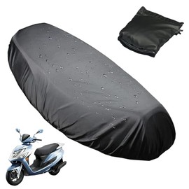 Motorrad Sitzbezug Universal, Wasserdicht Roller Sitzbezüge mit Elastischem Bandsystem, Roller Sitzbank Regenschutz, Kompakt Faltbar Sitzbankbezug vor Regen,Sonne und Staubdicht, (Schwarz, XL)