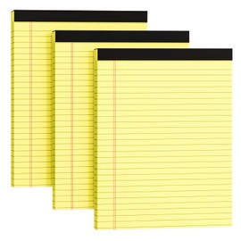 MSKKSM Legal Pads 8.5 x 11, 3 Pack Yellow Note Pads 8.5 x 11 Writing Pads, Wide Ruled Legal Notepads, Lined Pads of Paper Yellow Paper Pads, 30 Sheets Per Notepad for School, Home, Office, Business