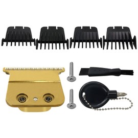 707Z Replacement Blade Compatible for BaBylissPRO FX787 & FX726 Trimmers, Replacement Blades with 4 Guards Set 1 Screwdriver Compatible for BaByliss Trimmer (Gold) by Qblahip