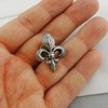 Sterling Silver Textured Fleur-de-Lis Symbol Lapel Pin, Brooch