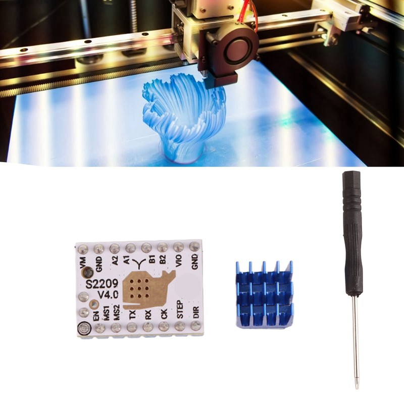 Motor Driver Compatible TMC2209 Ultra‑Quiet Stepper Drive with Heatsink for
