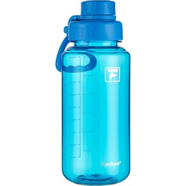Fanhaw 32 oz Clear BPA-Free Tritan Water Bottle with Fast-Flow Spout Lid, Leakproof Wide-Mouth Reusable Bottle for Gym, School & Office (Classic Blue)