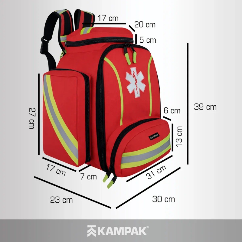 Mochila Botiquín Paramédico Kampak Kap047 Gran Capacidad