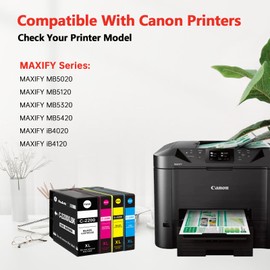 MeaBefit PGI 2200 XL PGI-2200XL Compatible Ink Cartridges Replacement for Canon Maxify PGI 2200 XL PGI-2200XL Works with MB5420 MB5320 MB5120 MB5020 iB4020 iB4120 Printers(4 Pack)