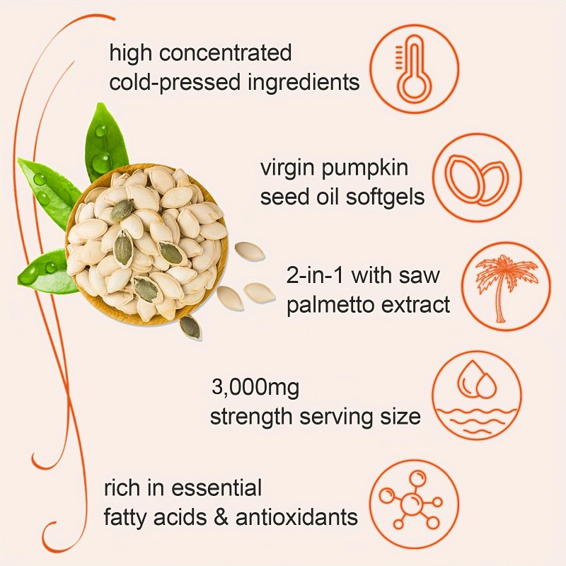 ZONEEY Pumpkin Seed Oil Saw Palmetto 3000 mg - Bladder