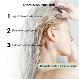 N°1 Natürliches fettiges Haar-Shampoo – 250 ml – Reguliert überschüssigen Talg – Feuchtigkeit ohne Fett – Sulfatfrei – Hergestellt in Frankreich