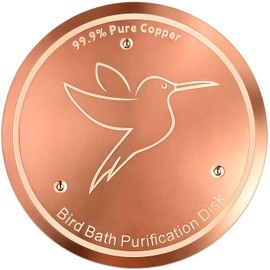 APUTI Bird Bath Copper Disk, 0.6mm Reinforced 99.99% Pure Copper Cleaning Disk with Triple-Point Support for Physical Safe Clean Water Fit for Outdoors Bird Bath Bowl