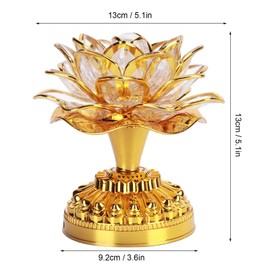 Zerodis Buddhist Lamp, 7 Colour Led Lotus Buddhist Lamp Represents Peace Purity Enlightenment Golden Buddha Night Light Battery Power Supply(Battery Not Included)
