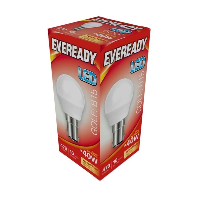 Eveready 6w (=40w) LED Golf Ball Lamp - Small Bayonet