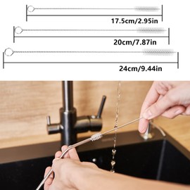 TORMEN Straw Brush, Baby Bottle Brush, Long Tube Brush, Extra Fine Point Gap Brush for Straws and Hoses (9.4 x 2,200 x 2,175 x 2)