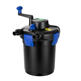 VIVOGROW Bio Pressure Pond Filter, up to 1000 Gallons, Pond Filter System with Convenient Cleaning Crank Handle for Garden, Pool, Fishpond, Black