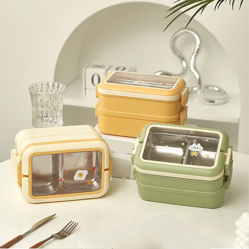 Stainless Steel Insulated Lunch Box Multiple Compartments Fashionable Safe Stainless