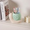 Qaoliffa Cute Pink Snail Makeup Brush Holder,Multi Functional Storage Box