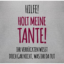 Shirtracer - Baby Bodysuit Boy Girl - Sayings - Hilfe Holt Meine Tante, 1 grey mottled