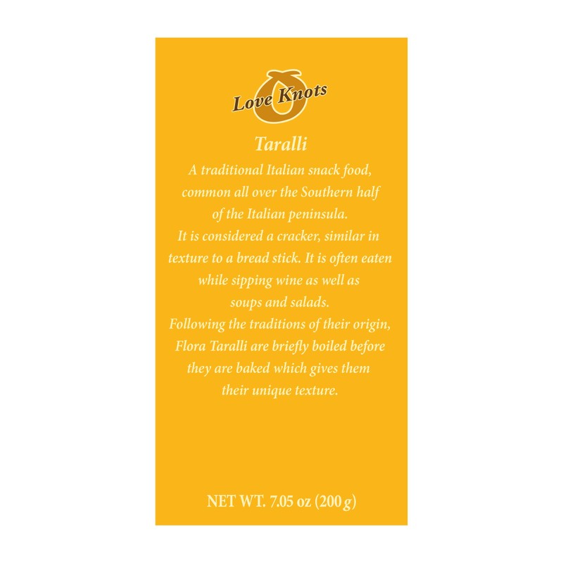 Taralli by Flora 7.05 oz. - Italian Snack Cracker -