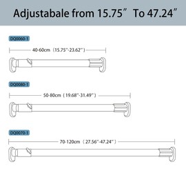 Hershii Expandable Window Shower Curtain Tension Rod Oval Head Shower Rods Clothes Hanging Bar Rail for Closet Wardrobe, No Drilling, 25.4mm Pipe Diameter