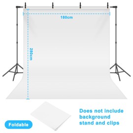 HOTUT Screen Backdrop,1.8M x 2.8M White Photography Backdrop,Portable Collapsible Photography Background,Non-woven Fabrics Background Cloth for Photo Studio,Video Shooting,Live Streaming,Parties