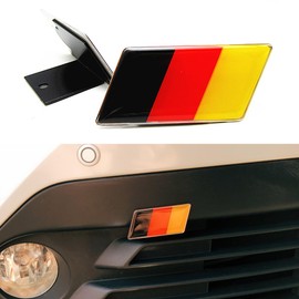 Front & Tailgate 3D Germany Flag Grille Emblem Badge - Car Front Grill Badge Sign Emblem, Auto Bumper Fenders Decoration Sticker Decals Car Body Exterior Decor Accessories (Germany Flag)