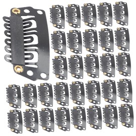 Baluue 100pcs Hair Extension Clips Snap Clips for Wigs Hair Extensions Lightweight Easy to Use for Women