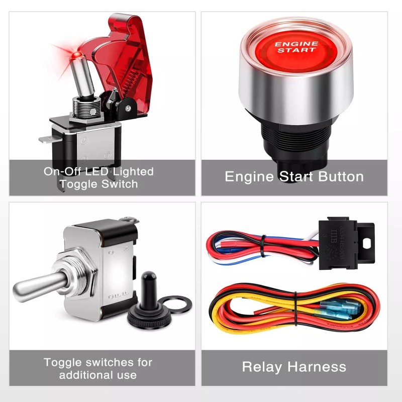 Nilight Ignition Switch Panel 12V 5 in 1 Rocker Switch