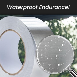 2" Inch x 164 Ft / 55 Yards Long Aluminum Foil Tape - Strong Metal Insulation Adhesive Heavy Duty Ductwork Tape - Waterproof, High and Low Temperature HVAC, Vent Hose, Dryer Leak Repair Tape