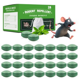 28-Pack Mouse Repellent, Long-Lasting Rodent Protection for Indoor and Outdoor Spaces, Safe for Kitchens, Gardens, RVs, and Family Areas (Dark Green)