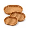 Woven Bread Basket, 3 Pack Wicker Fruit Baskets Rattan Bread