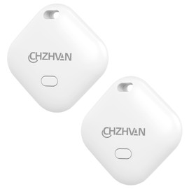 CHZHVAN Key Finder, Wallet Tracker Works with Apple Find My (iOS only), Replaceable Battery, Water-Resistant, Bluetooth Item Finder for Bags, Luggage, Pets & Backpack, 2 Pack White