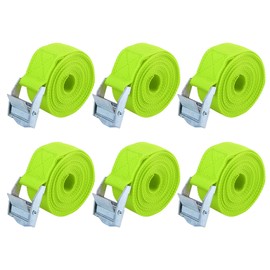 X AUTOHAUX 6pcs 6.5ft Cargo Tie Down Straps with Cam Lock Buckle for Car Green