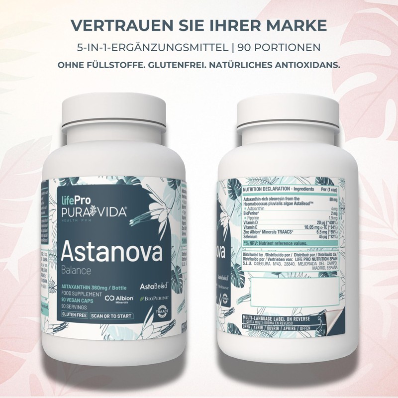 Astaxanthin High Dose Astanova - 80mg AstaBead (4mg Pure Astaxanthin)