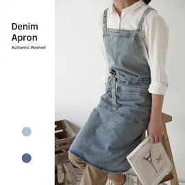 Vintage Multi-Purpose Apron for Beauty, Art, Cafe & Workshop Light Wash Denim