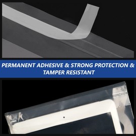 14" x 20" (100 Count) Self Seal Clear Poly Bags with Suffocation Warning for Packaging, T Shirts & FBA - Permanent Adhesive