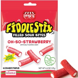 DOUzzle Back To School Fiddlestix Chewy Candy Fruity Mix (Pack of 1) No Artificial Flavors or Colors, Non-GMO, Vegan Friendly Goodie Bag Stuffer, Pinata Filler - Kosher Parve