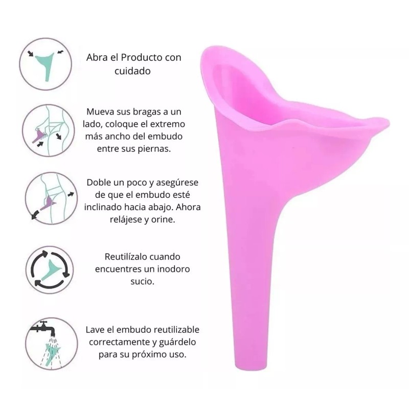Universo en Linea Trio Orinal Urinal Femenino Portátil Silicona Reutilizable