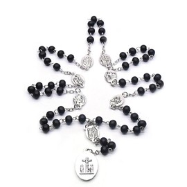 Wooden Rosary Necklace for Women Catholic Rosary Beads with Cross Pendant Prayer Jewelry Religious Gifts for Travel and Daily Faith