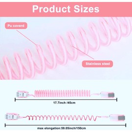 Kleinkind-Handgelenkzügel, Sicherheitsgeschirr für Kleinkinder, Laufleine, Kindersicherheitsgelenk, 1,5 m, um 360 Grad drehbare Handgelenkschlaufe mit elastischem Drahtseil für Kinder, Babys, Jungen