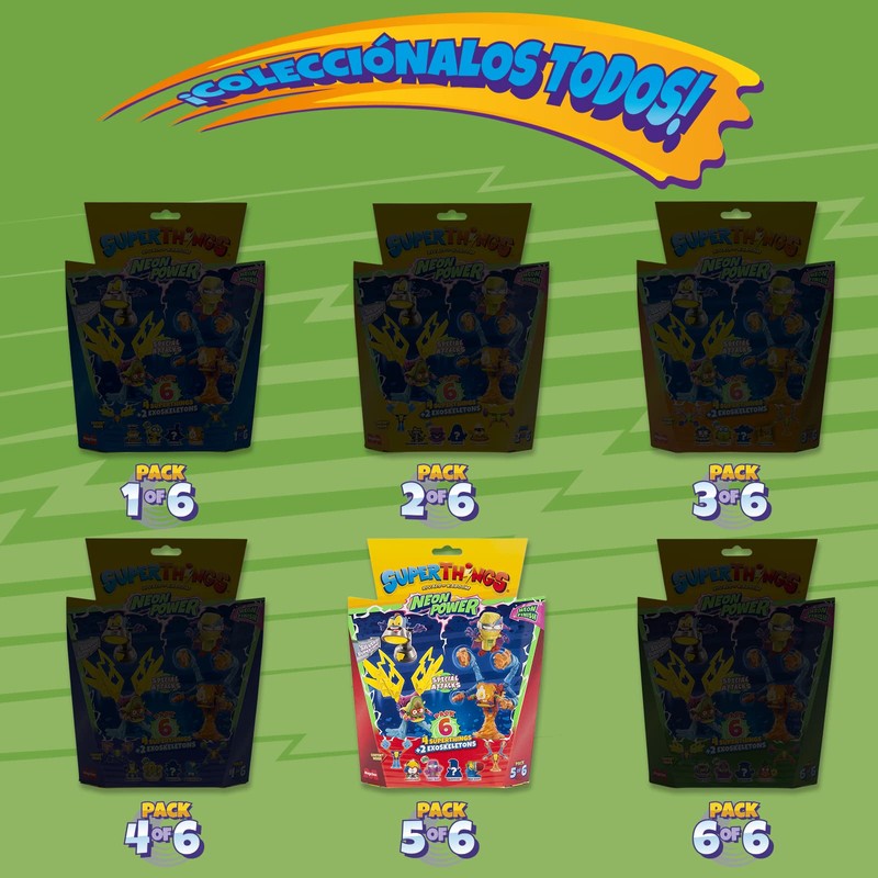 Superthings Neon Power Series, Includes 1 Silver Captain and 2