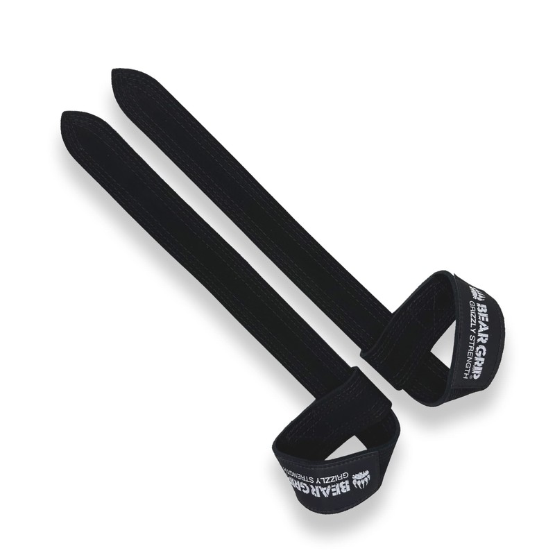 BEAR GRIP - Leather Weight Lifting Straps for Gym, Bodybuilding,