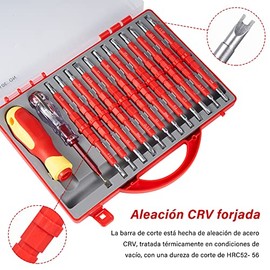26 en 1 Juego de destornilladores aislados multifuncionales, destornillador extrable magntico aislado, destornillador de cabeza plana hexagonal para  