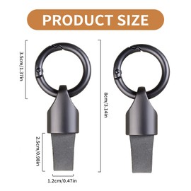 Toumett 2 Pcs Car Key Chain Clip, Leather Multifunctional Keychain Quick Release Key Ring with Zinc Alloy Buckle, Detachable Multi-Function Fob Holder for Adults, Black