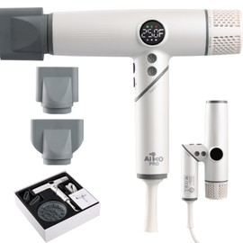 AIKO PRO Salon Ionic Hair Dryer, 1800W High-Speed Foldable Travel Blow Dryer, Brushless Motor for Fast Drying & Frizz Control, 3 Temps & 3 Speeds, Lightweight, Portable & Quiet with 3 Magnetic Nozzles