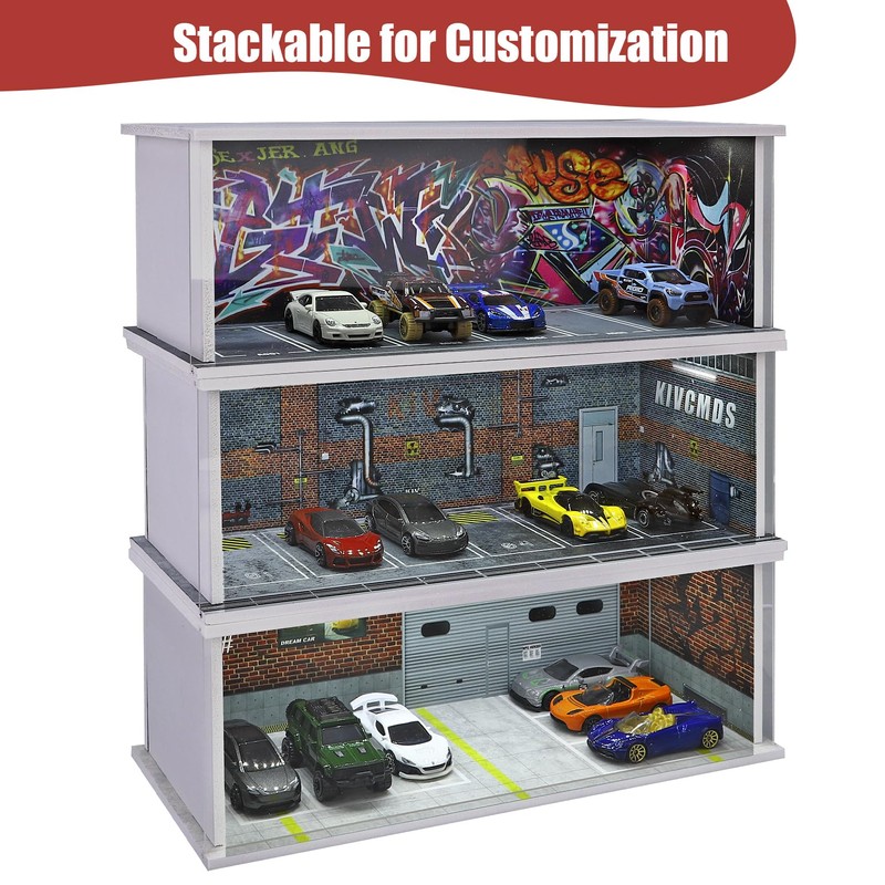 Saichotoy Saichotoy Display Case for Hot Wheels: Stackable Parking Garage