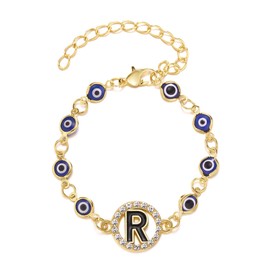 Stocking Stuffers Holiday Outfits for Women 2024 Gold Evil Eye Initial Bracelet for Women Mal De Ojo Letter Bracelet for Men Evil Eye Beaded Bracelets Anklet Birthday Gifts