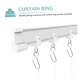 Rollers De Planeador De Pista para Cortinas con Ganchos para Rieles De Cortina Accesorios De Plástico Y Hierro Paquete De 30 Juegos Uso En Ventanas Dormitorios Y Sala
